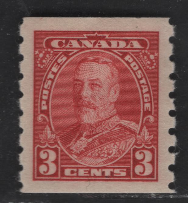 Lot 380 Canada #230 3c Carmine King George V, 1935-1937 Dated Die Issue Airmail, A VFOG Coil Single On Paper CBN-G