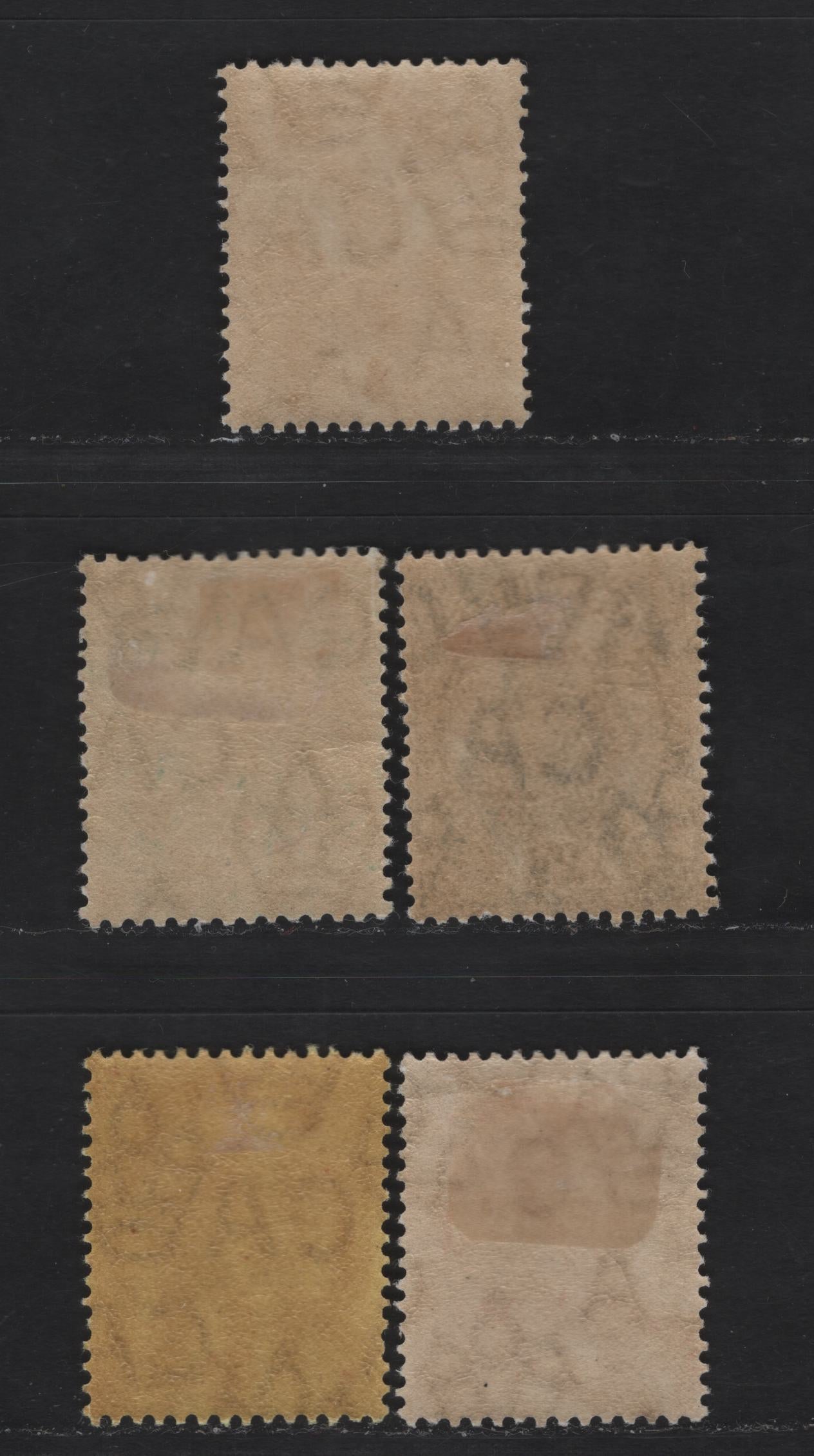 Lot 40 Bermuda SG#44-45, 47, 49, 50a 1/4d - 6d Brown - Pale Claret Caravel, 1910-1925 Caravel Definitive Issue, 5 FOG/NH Singles, Multiple Crown CA Wmk