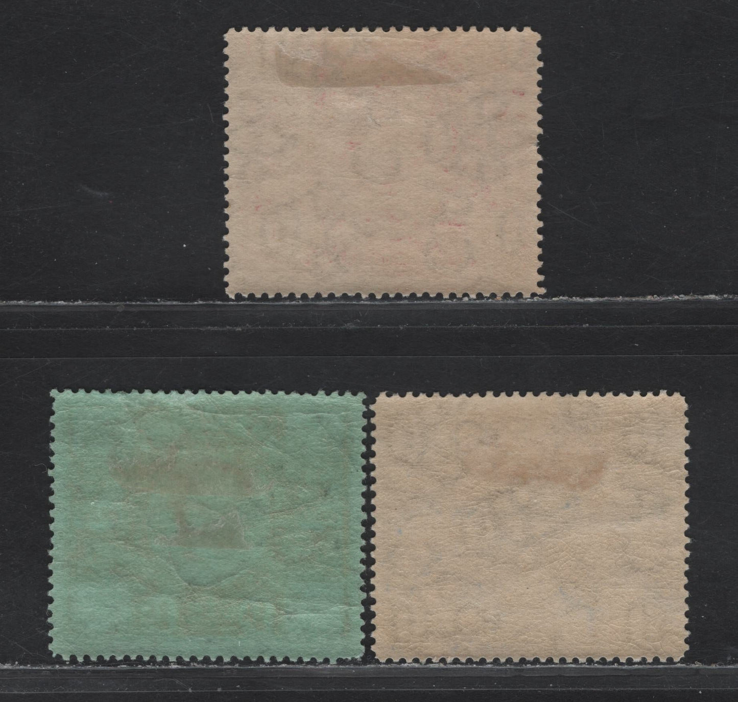 Lot 69 Bermuda SG#69, 72-73 2.5d - 1/- Bright Ultramarine - Black on Green Representative Institutions, 1921 Tercentenary of Representative Institutions Issue, 3 FOG Singles