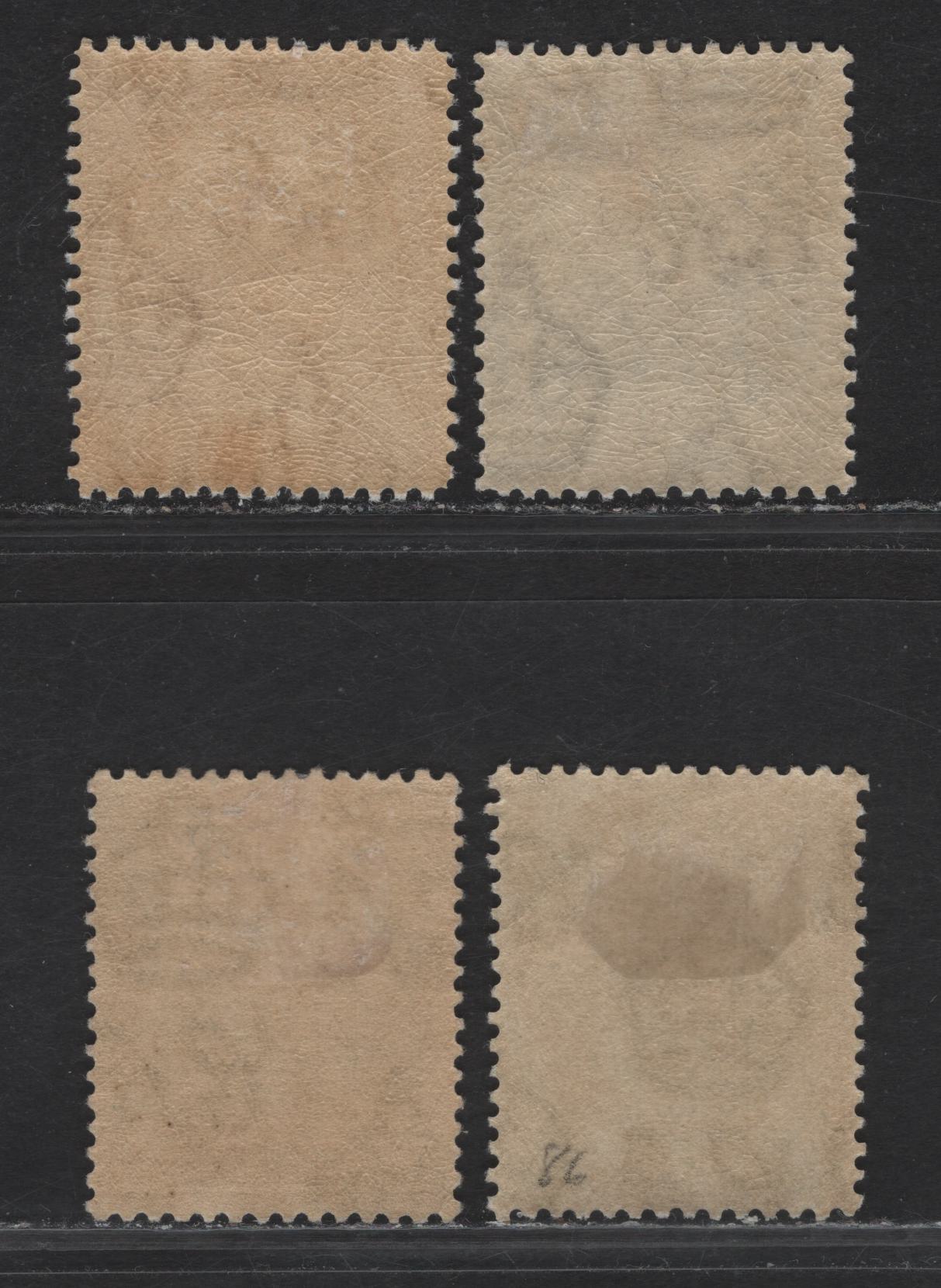 Lot 75 Bermuda SG#79b, 80-81a 1/2d - 2d Brown - Deep Sage Green Caravel, 1922-1934 Caravel Definitive Issue, 4 FOG Singles, Both 2.5d's Are Comb Perf, Others Are Line Perf