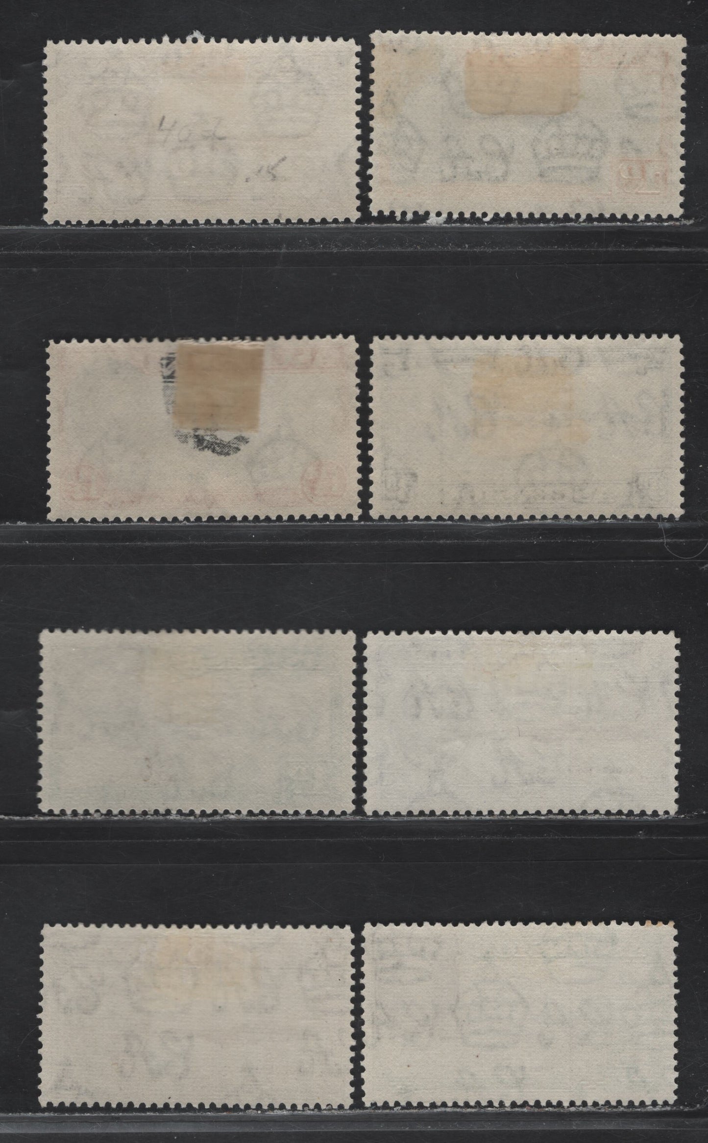 Lot 152 Ascension (C) SG#38b, 39b, 40b, 39d, 42b 1/2d - 3d Black & Bluish Violet - Black & Gray , 1938-1953 Pictorial Issue, 8 F/VFOG Singles, Perf 13, 1944, 1949 & 1952 Printings