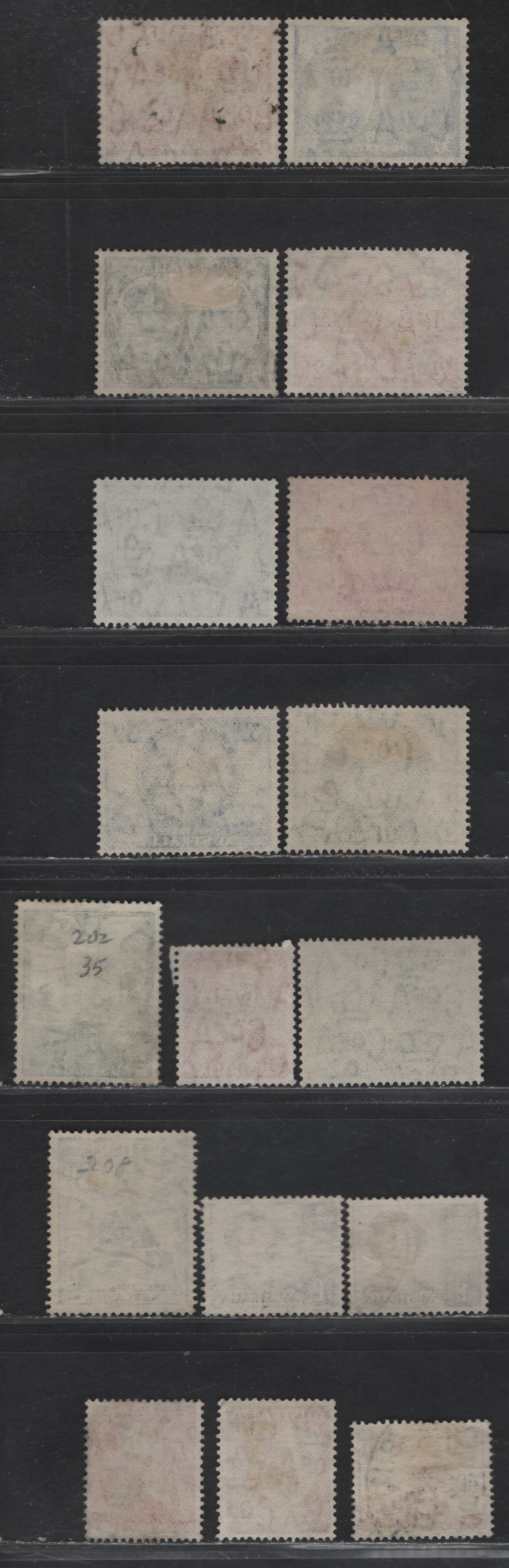 Lot 185 Australia (C) SG#209-211, 213-222a, 225-227 2.5d Lake , 1945-1948 Duke & Duchess Of Gloucester - Pan-Pacific Scout Jamboree Issues, 17 Fine/Very Fine Used Singles, Basic Sets Selected For Centering And Lighter, Non Machine Cancels