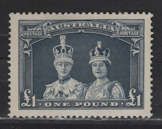 Lot 193 Australia SG#178 £1 Bluish Slate , 1937-1949 Zoological Issue, A VFOG Single, Chalky Paper