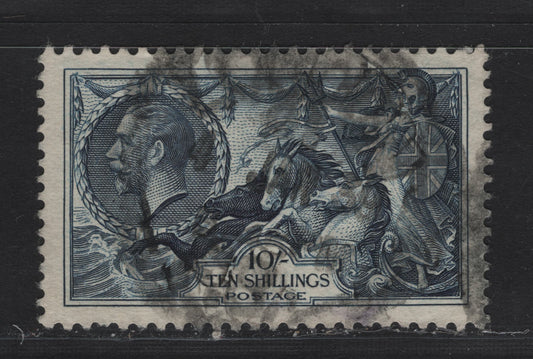 Lot 203 Great Britain (C) SG#482 10/- Indigo , 1934 Re-Engraved Seahorse Issue, A Fine Used Single