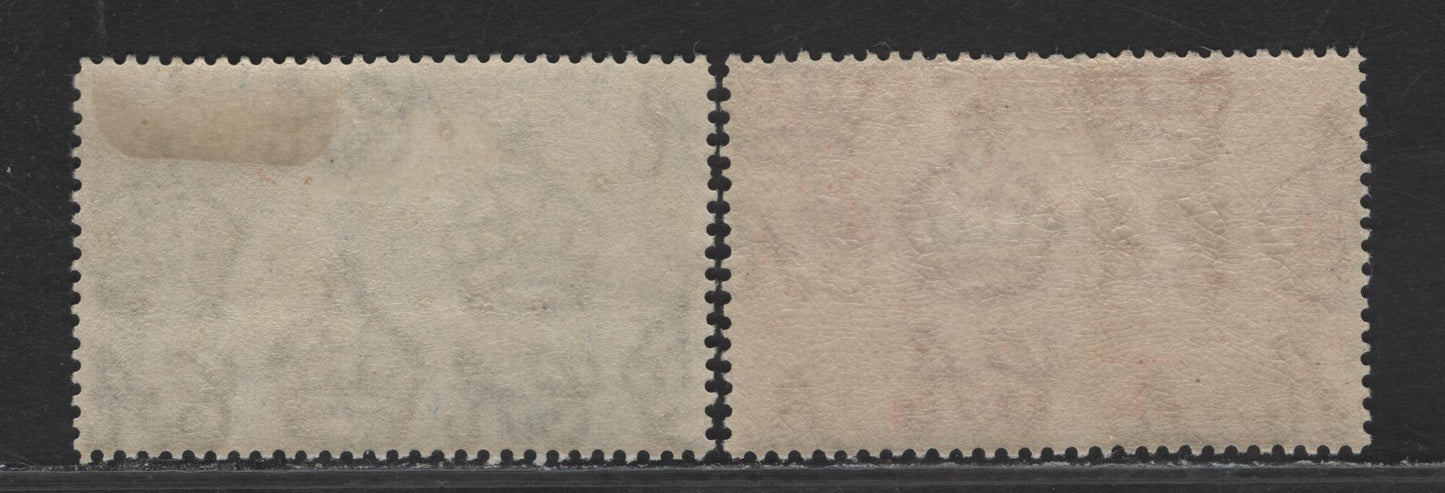 Lot 209 Gibraltar (C) SG#110, 113 1d - 3d Scarlet - Blue , 1931-1933 KGV Rock of Gibraltar Definitive Issue, 2 F/VFOG Singles, Perf 14