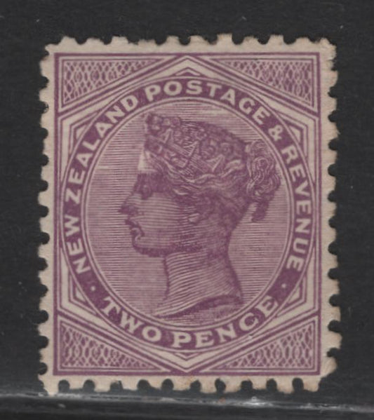 Lot 214 New Zealand SG#272 2d Bright Purple , 1900 Second Sideface Issue, A VFOG Single, Double Lined Star & NZ Sideways Wmk