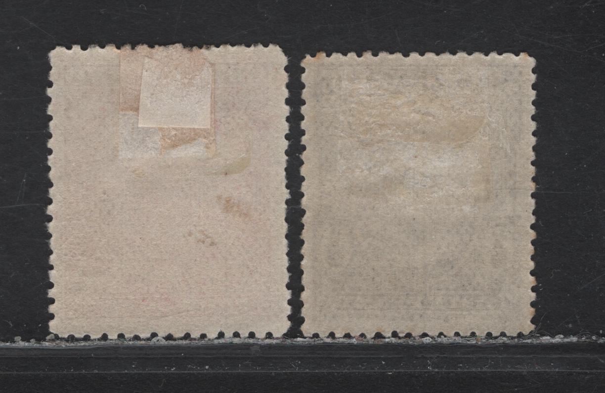 Lot 215 New Zealand (C) SG#246b, 252b 1/2d - 4d Purple Slate - Dull Rose , 1898 Waterlow Pictorial Issue, 2 F/VFOG Singles, Unwatermarked, Perf 12-16