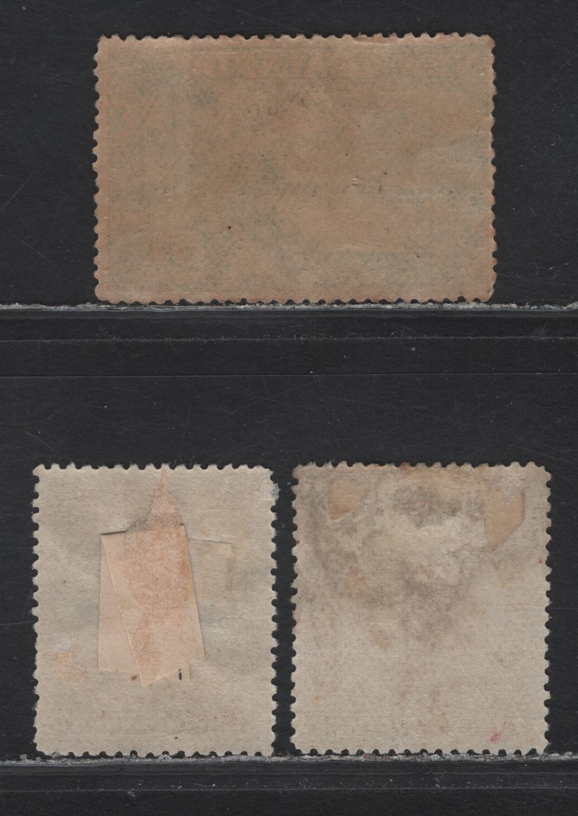 Lot 217 New Zealand (C)  SG#247, 249a, 251 1d - 3d Blue & Yellow Brown - Yellow Brown , 1898 Waterlow Pictorial Issue, 3 Fine/Very Fine Used Singles, No Watermark, Perf 12-16, Some Toning On 2.5d & Oxidation On 3d.
