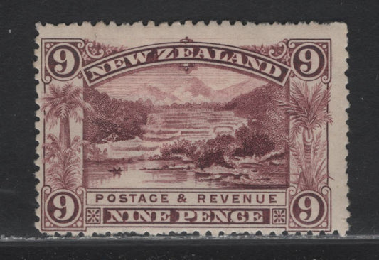 Lot 221 New Zealand (C)  SG#256 9d Purple , 1898 Waterlow Pictorial Issue, A VGOG Single, Unwatermarked, Perf 12-16