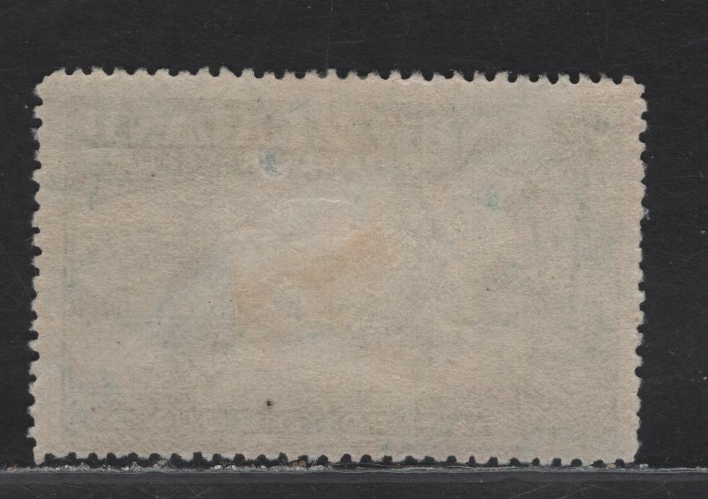 Lot 222 New Zealand (C)  SG#258 2/- Gray Green , 1898 Waterlow Pictorial Issue, A VGOG Single, Unwatermarked, Perf 12-16, Tiny Pinpoint Thin Near Top.