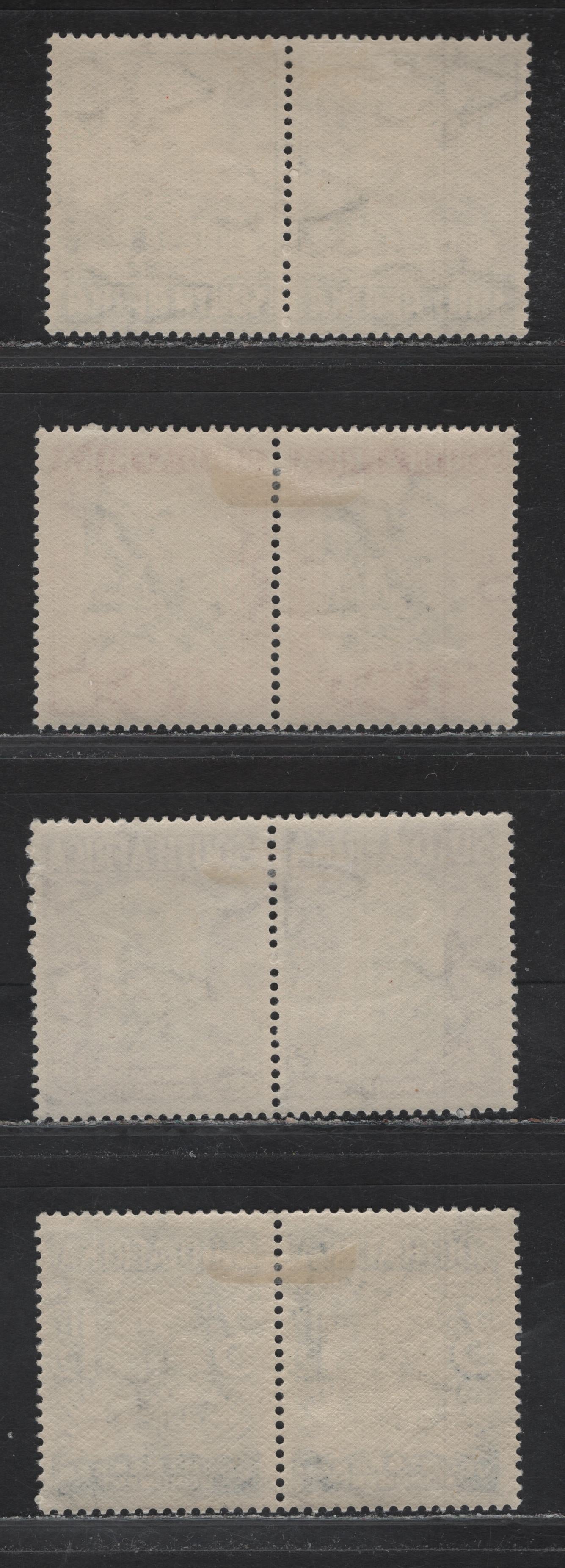 Lot 233 South Africa (C)  SG#50-53 1/2d+1/2d - 3d+1.5d Black & Green - Gray Green & Blue , 1933-1936 Voortrekker Memorial Fund Issue, 4 F/VFOG Pairs