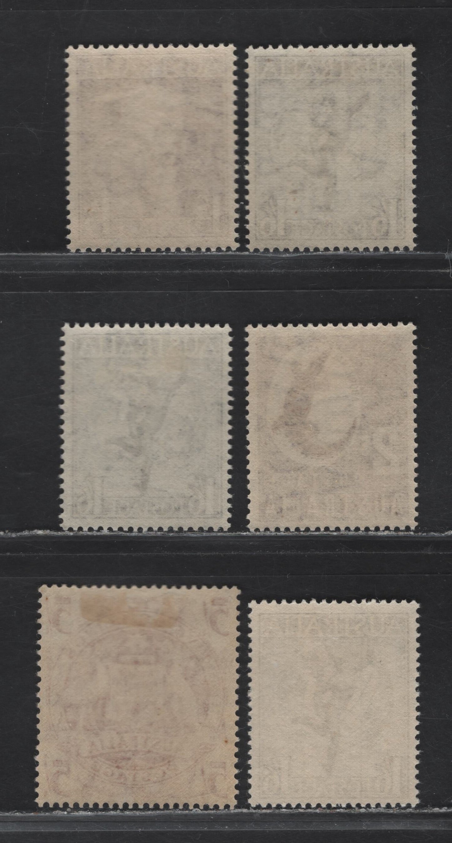 Lot 260 Australia SG#223-224a,e 1/3d - 1/6 Brown Purple - Slate Blue , 1948-1956 High Value Definitive, 6 VFOG Singles, Watermarked & Unwatermarked
