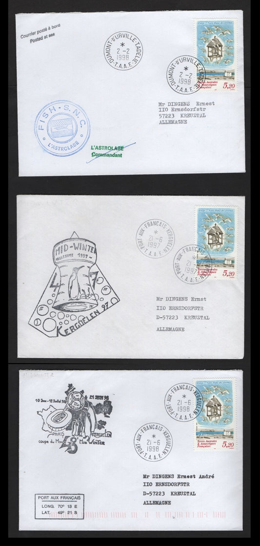 Lot 306 FSAT (C) 1997-1998 Expedition Covers, 3 Very Fine Used Covers, Three Different Cachets