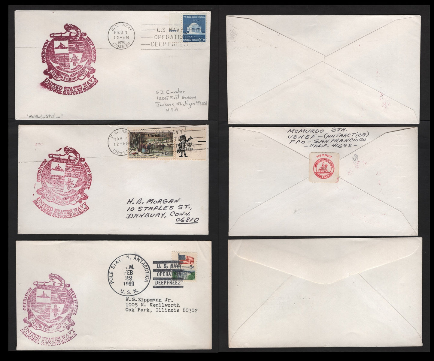 Lot 318 Argentina (C) 1975 & 1976 Base Brown Antarctic Tourist Expedition, 2 Very Fine Used Covers, Both With Different Cachets, One Is Unaddressed & Unsealed, The Other Addressed To Germany.