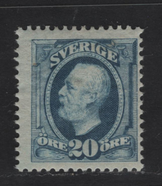 Lot 32 Sweden SC#60 20o Blue King Oscar II, 1891-1904 King Oscar II & Numeral Issue, A FOG Single, Type II