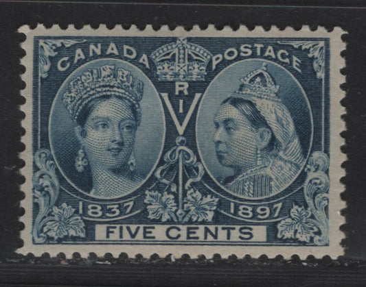 Lot 326 Canada (C)#54 5c Deep Dull Blue Queen Victoria, 1897 Diamond Jubilee Issue, A VFOG Single, ABN-U Paper, Perf 11.9x11.95
