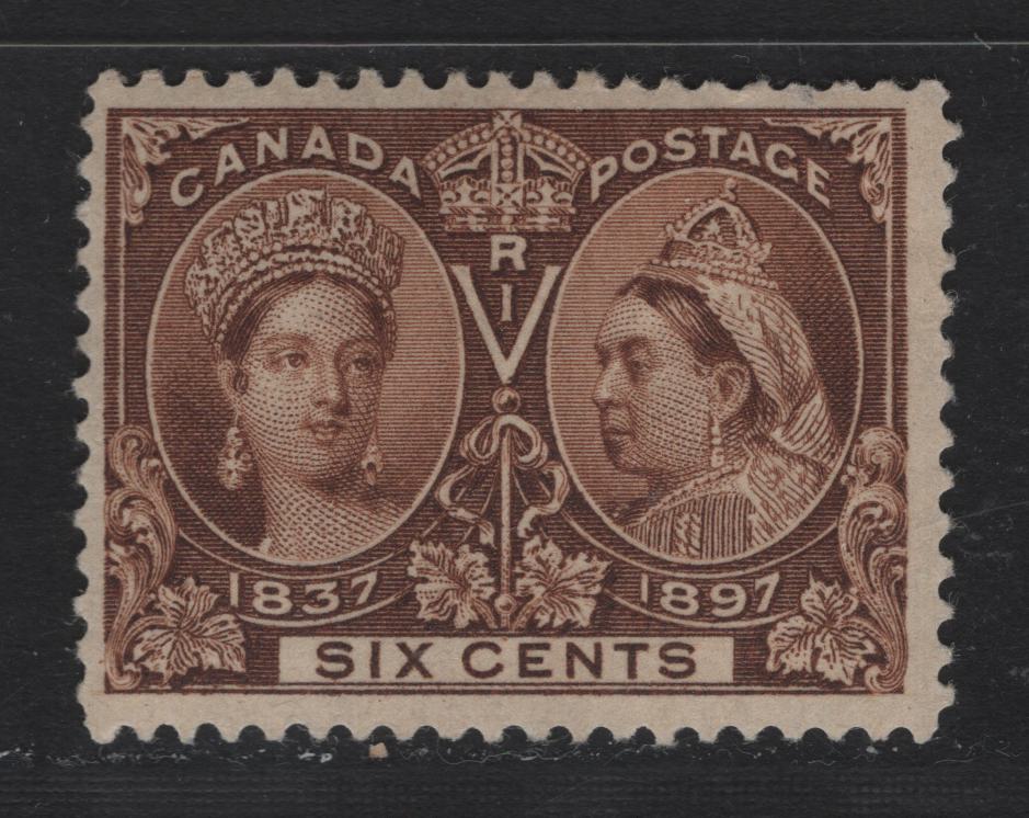 Lot 327 Canada (C)#55 6c Deep Yellow Brown Queen Victoria, 1897 Diamond Jubilee Issue, A FOG Single, ABN-W Paper, Perf 11.9x11.8