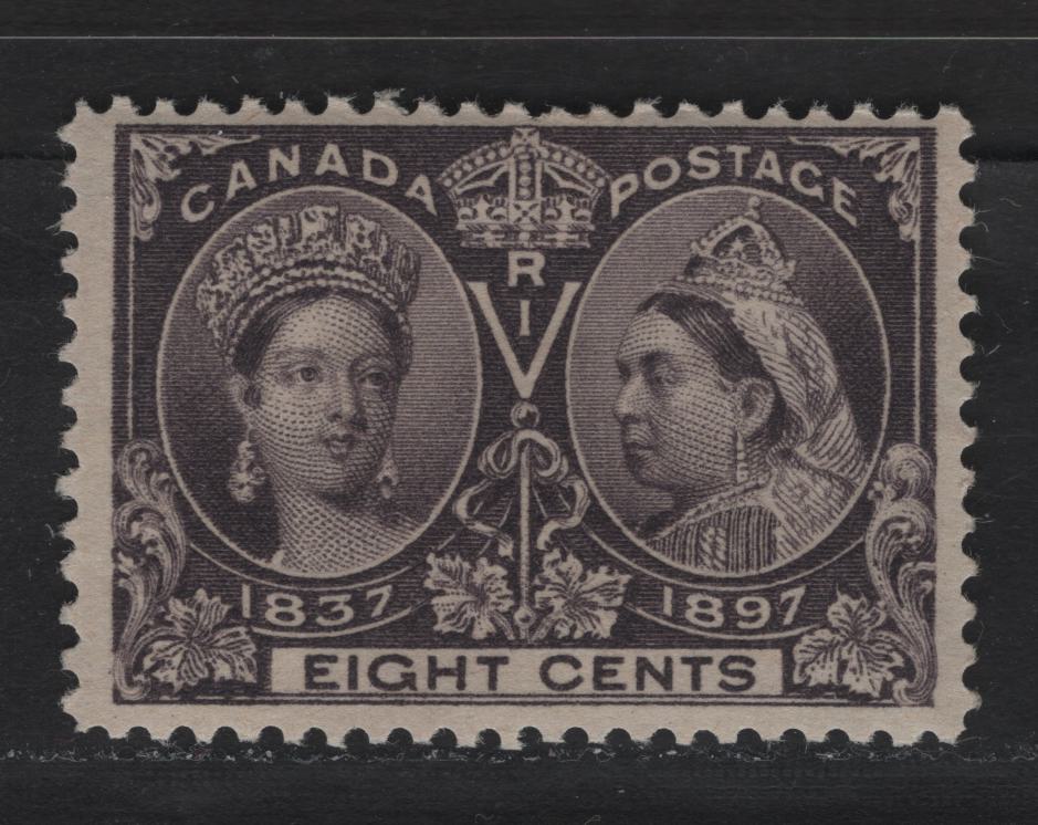 Lot 328 Canada (C)#56 8c Dark Violet Queen Victoria, 1897 Diamond Jubilee Issue, A FOG Single, ABN-U Paper, Perf 12x11.8