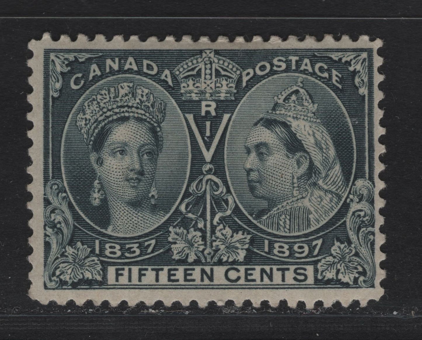 Lot 330 Canada (C)#58 15c Steel Blue Queen Victoria, 1897 Diamond Jubilee Issue, A FOG Single, ABN-W Paper, Perf 12x11.9