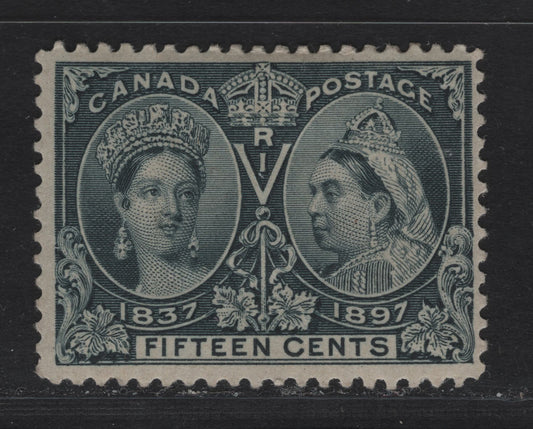 Lot 330 Canada (C)#58 15c Steel Blue Queen Victoria, 1897 Diamond Jubilee Issue, A FOG Single, ABN-W Paper, Perf 12x11.9