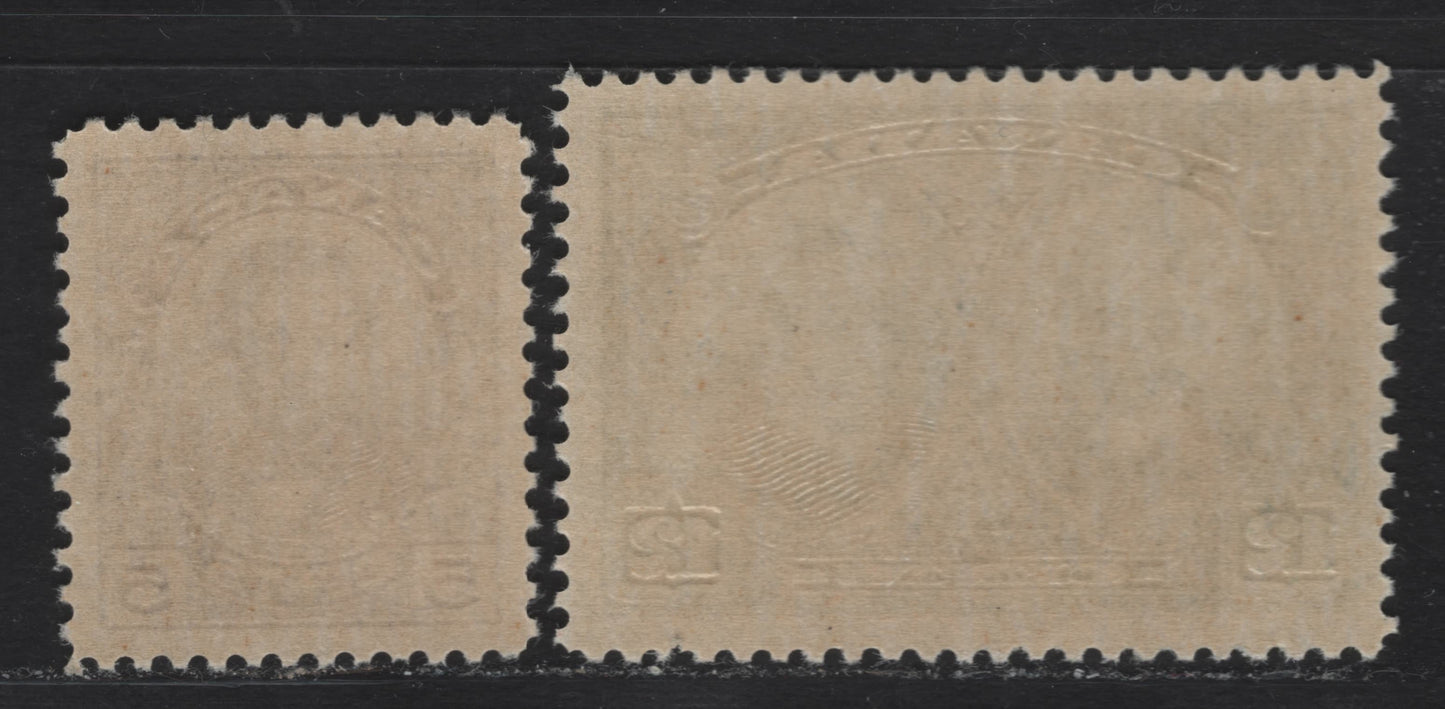Lot 340 Canada #146-147 5c, 12c Purple & Green D'Arcy McGee, Laurier & Macdonald, 1927 Historical Issue, 2 Fine & VFNH Singles On ABN-M Paper