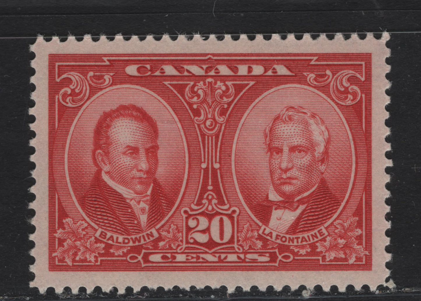 Lot 341 Canada #148 20c Carmine Red LaFontaine & Baldwin, 1927 Historical Issue, A VFNH Single On ABN-WWW Paper