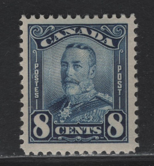 Lot 345 Canada #154 8c Deep Blue King George V, 1928-1929 Scroll Issue , A VFOG Single On ABN-M Paper