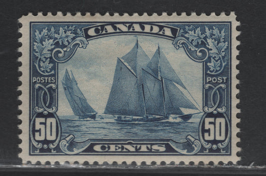 Lot 347 Canada #158 50c Deep Blue Bluenose, 1928-1929 Scroll Issue , A VFOG Single On ABN-Q Paper