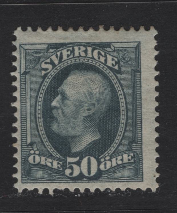 Lot 35 Sweden SC#63 50o Slate King Oscar II, 1891-1904 King Oscar II & Numeral Issue, A FOG Single