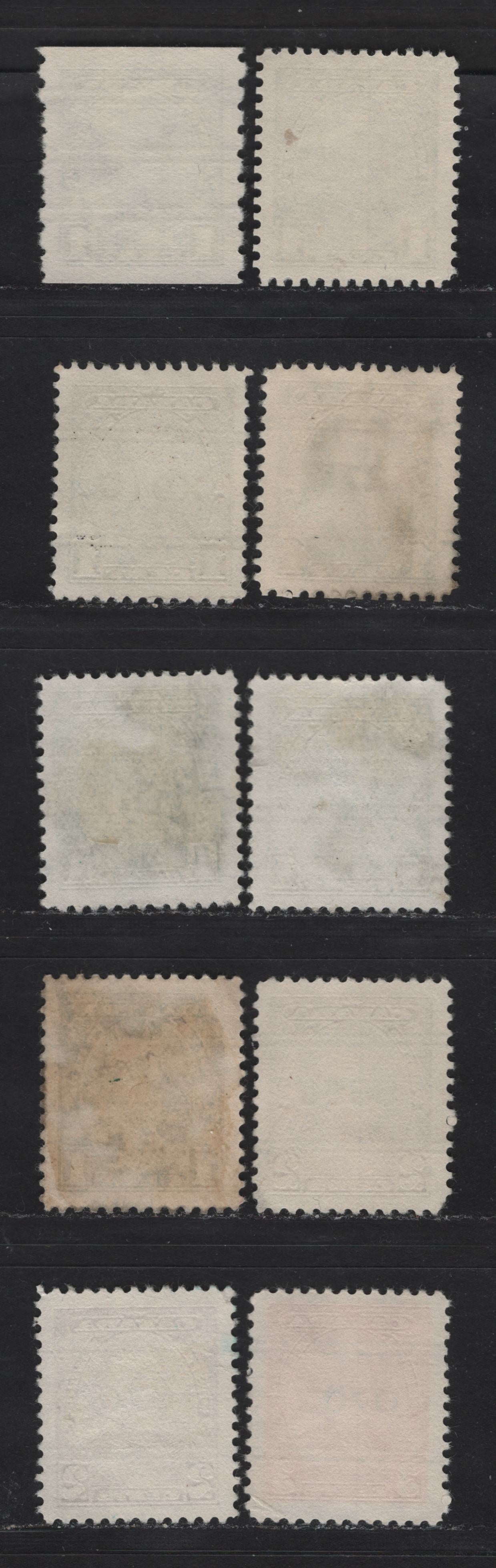 Lot 353 Canada #217xx-219xx 1c-3c Green-Carmine King George V, 1935-1937 Dated Die Issue Airmail, 10 VF Used Singles On Different Papers With Various Town Precancels, Plus W & X Style Precancels