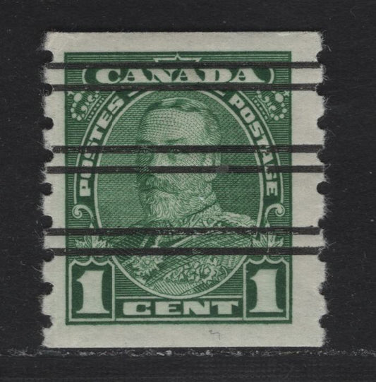 Lot 357 Canada #228xx 1c Green King George V, 1935-1937 Dated Die Issue Airmail, A VFNH Coil Single On CBN-EEEE Paper, With Style W Precancel