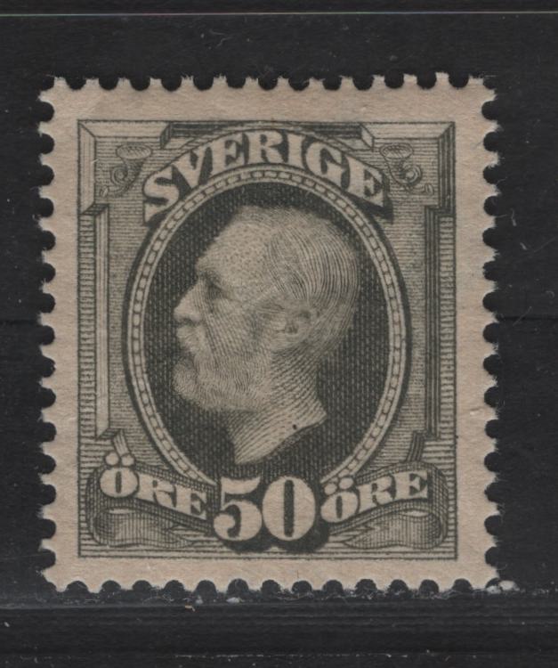 Lot 36 Sweden SC#64 50o Gray King Oscar II, 1891-1904 King Oscar II & Numeral Issue, A VGOG Single, Light Diagonal Crease Just Visible On The Face, But Well Centered