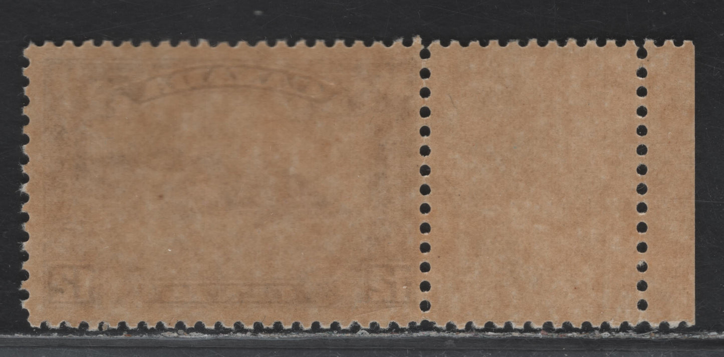 Lot 11 Canada (C) #174 12c Gray Black Quebec Citadel, 1930-1931 Arch/Leaf Issue, A FOG Left Sheet Margin Single, BABN-VV Paper, Perf 10.9x10.8, Full Stamp Sized Label Attached.