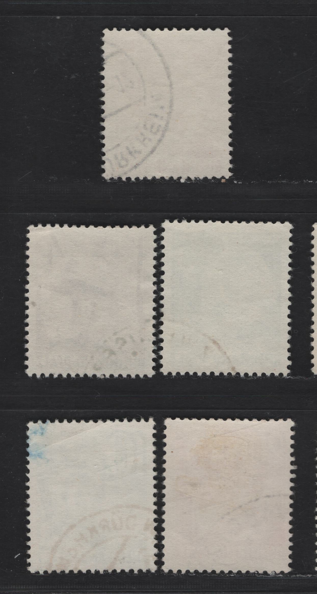 Lot 118 Germany - French Occupation of Rhineland SC#6N30-32, 6N34-35 (Michel# 32YaII-38YIII) 2pf - 20pf Brown Orange - Cerise , 1948-1949 Third Pictorial Issue, 5 Fine/Very Fine Used Singles, Without 'PF', Paper Y, Various Types.