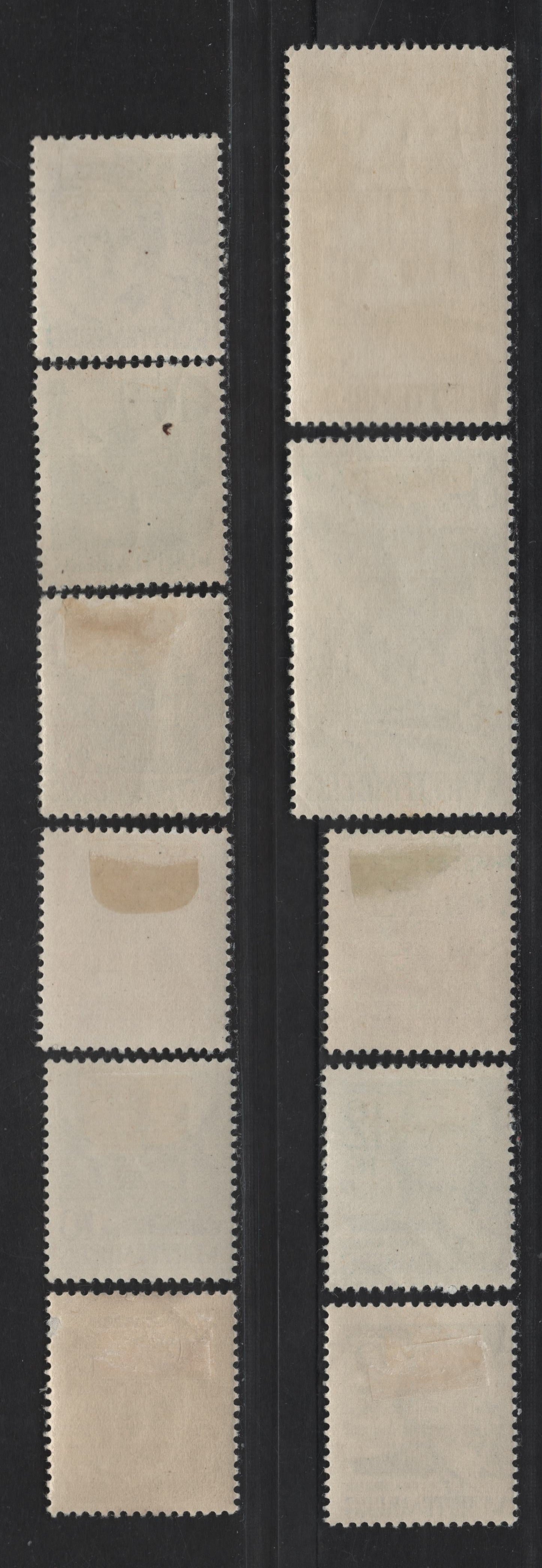 Lot 119 Germany - French Occupation of Wurttemburg SC#8N1/8N13 (Michel# 1gv/13YvI) 2pf - 1m Gray - Dark Brown , 1947-1948 Pictorial Issue, 11 F/VFOG Singles, Paper Y, Various Types
