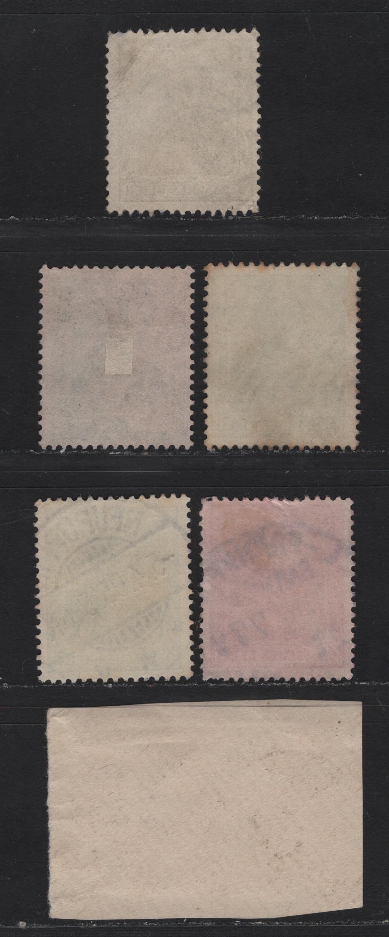 Lot 158 Germany States - Wurttemburg SC#66-67a, 68, 75 3pf - 1m Dark Ochre Brown - Carmine Red , 1902 Germania Issue, 5 Fine Used Singles, Unwatermarked