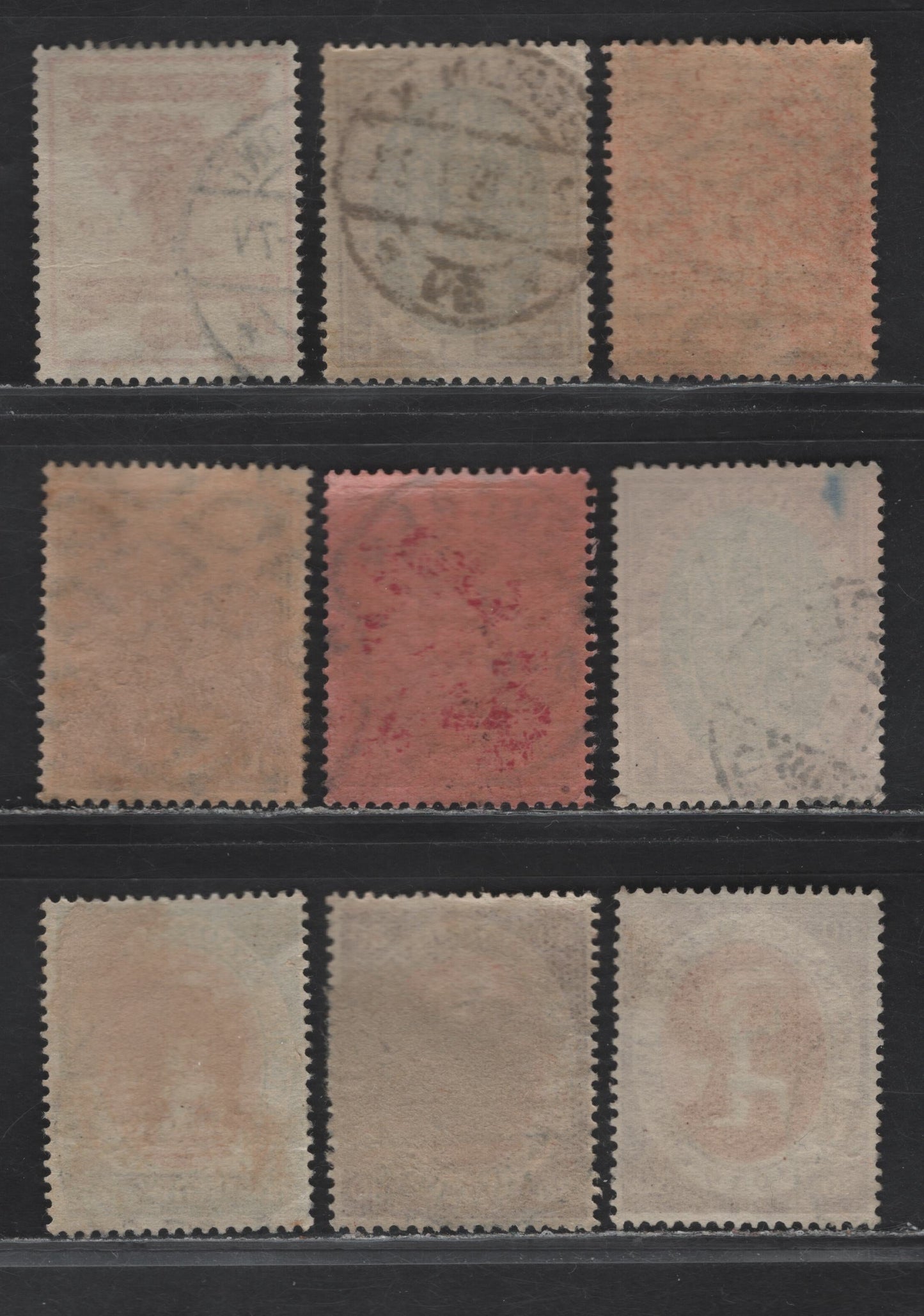Lot 170 Germany SC#105-108, 216-217 10pf - 10m Carmine Rose - Brown , 1919-1922 National Assembly - Arms of Munich Issues, 9 Fine/Very Fine Used Singles, Including Unlisted Shade Varieties
