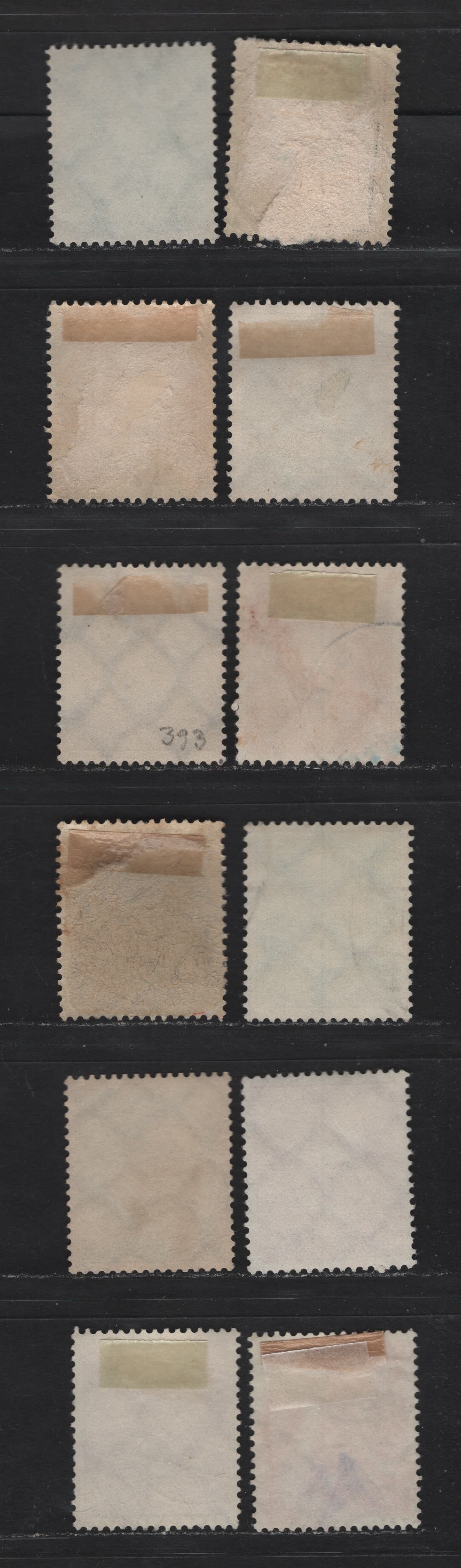 Lot 179 Germany SC#353b, 355-356, 358, 360-361, 365-366, 370, 374, 379-380 5pf - 50pf Light Green - Brown , 1926-1932 Composers - Hindenburg & Ebert Portraits Issues, 12 Fine/Very Fine Used Singles