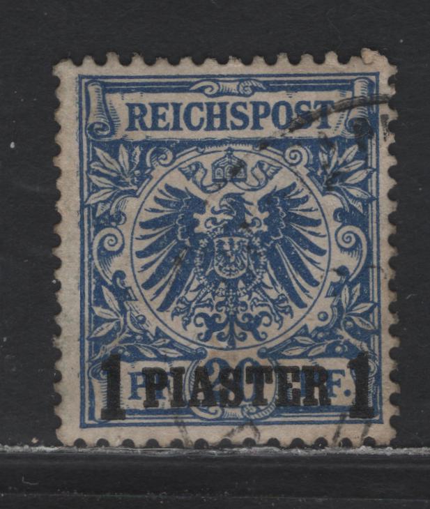 Lot 196 Germany - Offices In Turkish Empire SC#8ba 1pi on 20pf Dark Blue , 1889 Surcharged Issue, A Very Fine Used Single, Instead Of The More Common Ultramarine Shade