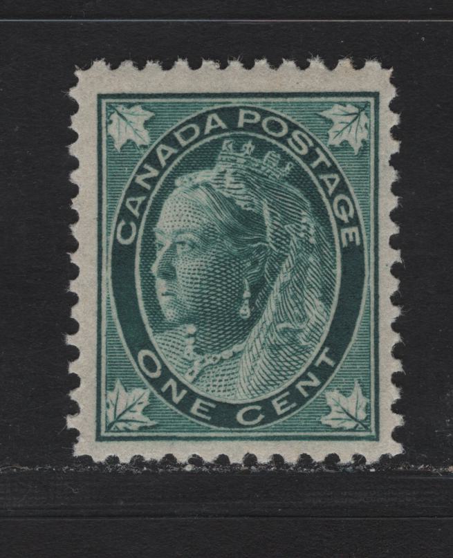 Lot 2 Canada (C) #67 1c Blue Green Queen Victoria, 1897-1898 Maple Leaf Issue, A FNH Single, ABN-A Paper, Perf 12x11.9, 17x21mm Design.