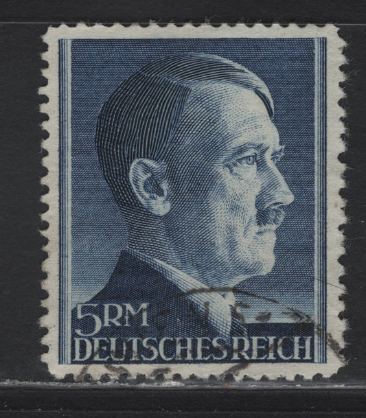 Lot 201 Germany SC#527 5m Dark Blue , 1941-1944 Hitler Heads Issue, A Very Fine Used Single, Cancel May Or May Not Be Contemporary, Does Have The Characteristics Of Genuine Cancels
