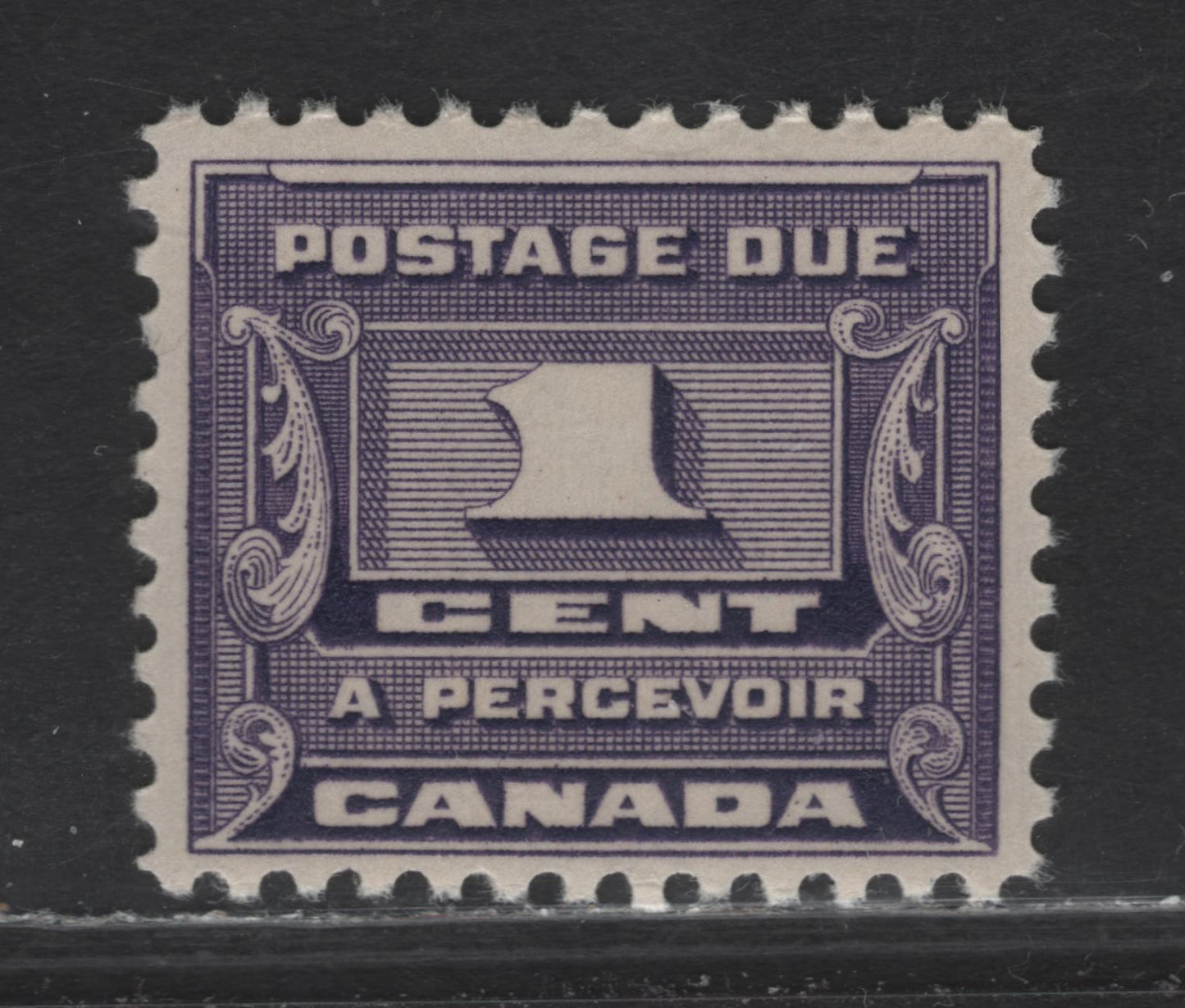 Lot 25 Canada (C) #J11 1c Bluish Violet Numeral, 1933-1934 3rd Postage Due, A VFNH Single, BABN-II Paper, Perf 10.9x10.8
