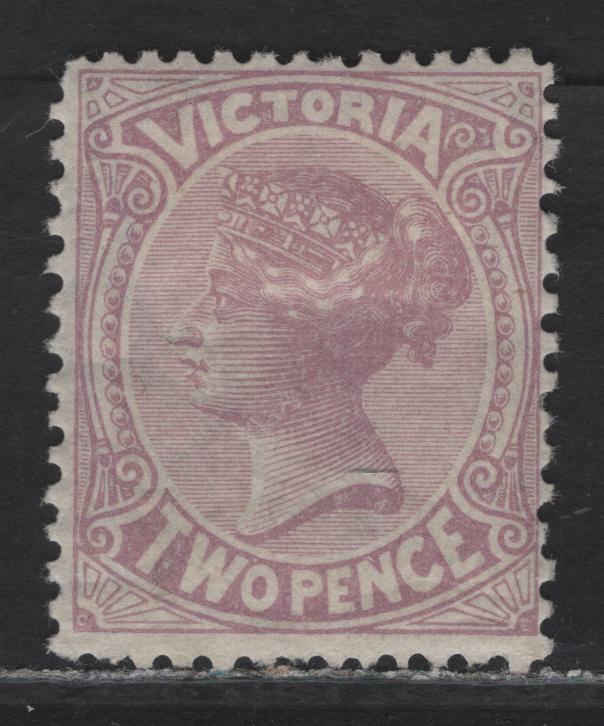 Lot 255 Victoria #211c 2d Mauve Queen Victoria, 1882-1884 Pearled Sideface Issue, Wmk V Over Crown Type 2, A Fine OG Single The Rare Mixed Perf 12 & 12.5, Priced in Gibbons at 750GBP Used, Unpriced Mint! Est. $1,900