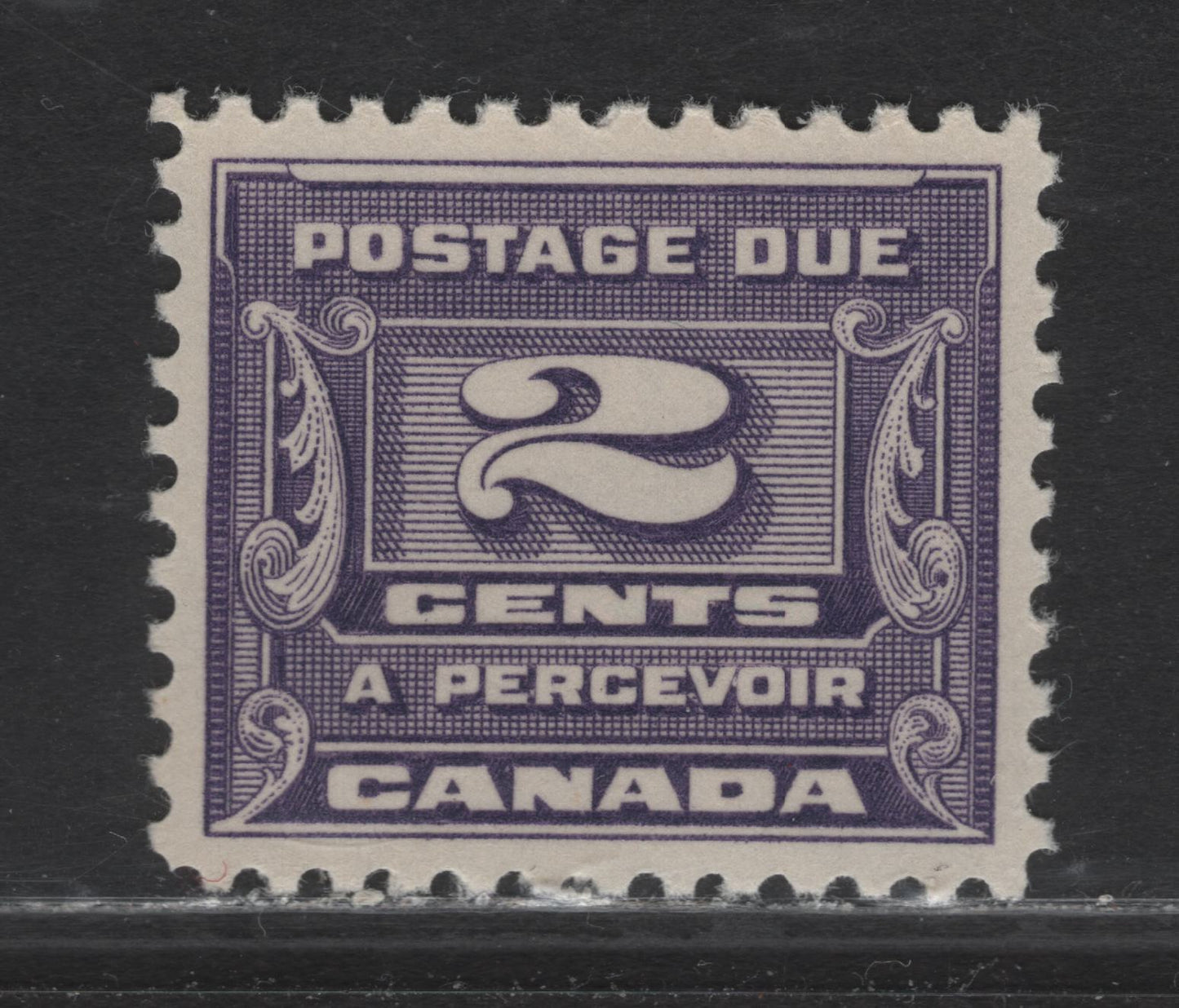 Lot 26 Canada (C) #J12 2c Milky Violet Numeral, 1933-1934 3rd Postage Due, A VFOG Single, BABN-II Paper, Perf 10.9x10.8, 22x18.5mm Design.