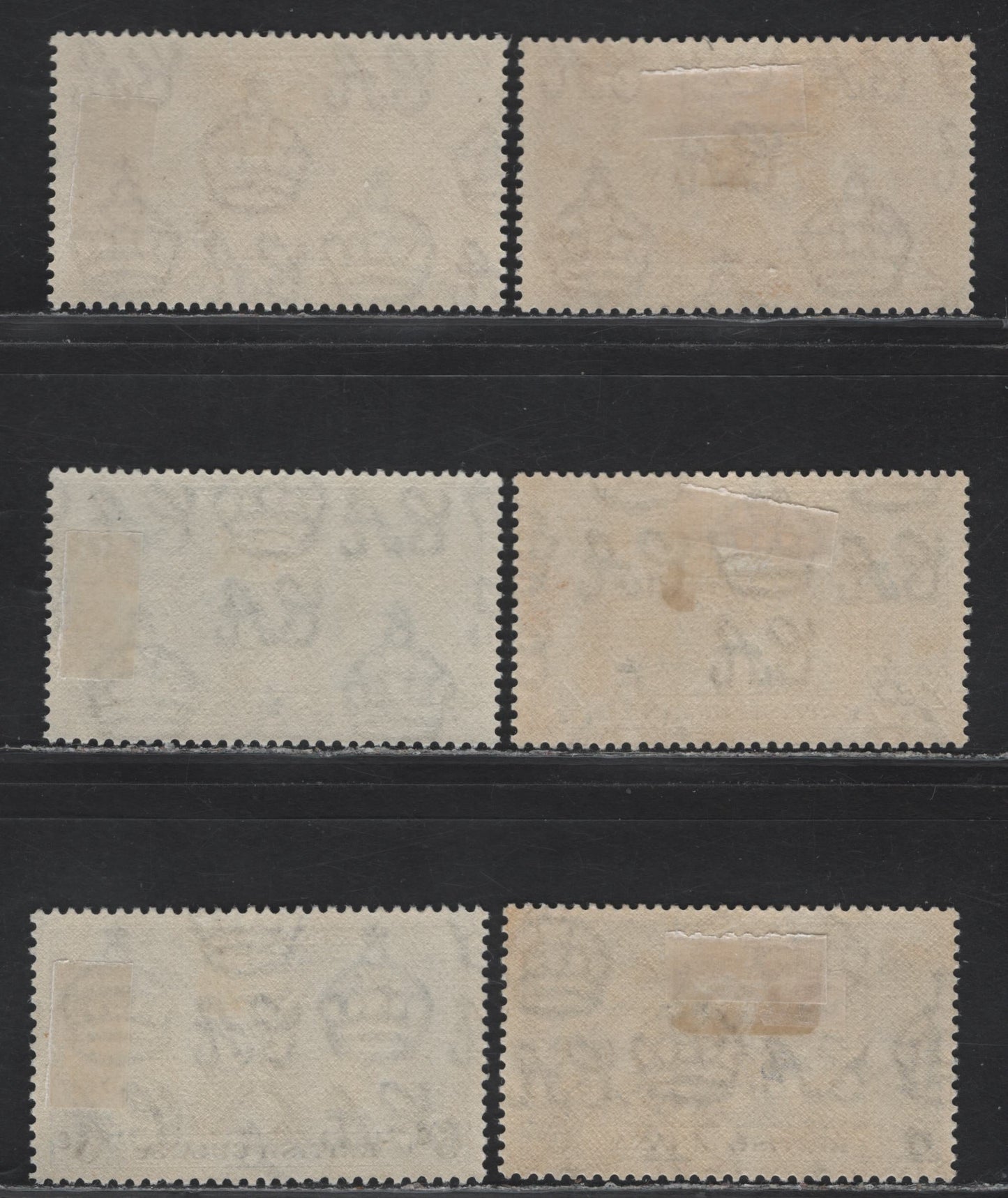 Lot 293 British Guiana SG#305-307 2c - 6c Yellow Brown - Bright Blue , 1937 Coronation Issue, 6 VFOG Singles, Subtle Shade Varieties Of All Three Shades