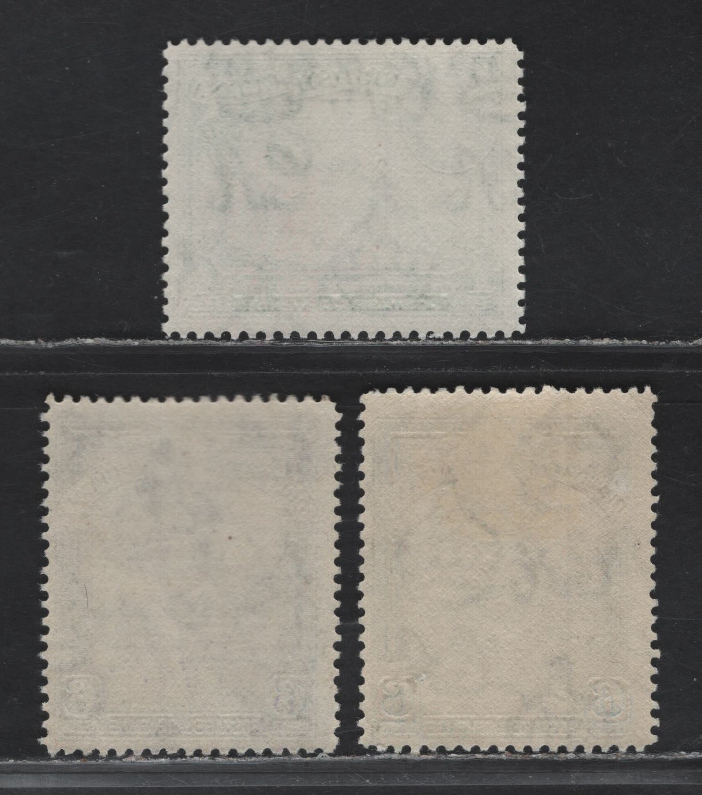 Lot 298 British Guiana SG#308a, 311 1c - 6c Blue Green - Deep Ultramarine , 1938-1952 KGVI Pictorial Issue, 3 FOG Singles, 1948-1950 Printings On Cream Paper, Less Visible Wmk & Crackly Gum, White Paper With Less Visible Wmk & Smooth Gum.