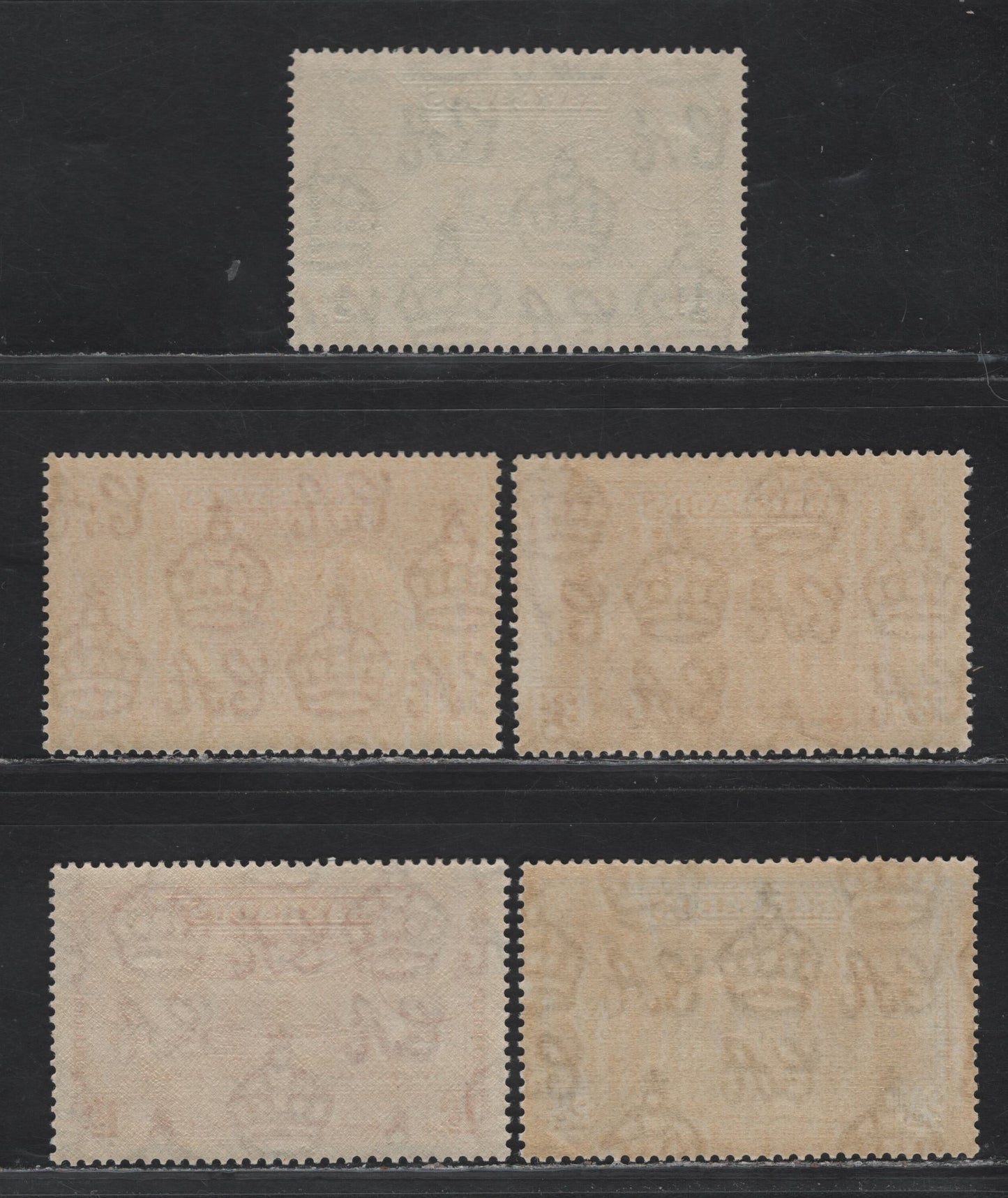 Lot 332 Barbados #257-261 1/2d-3d Green - Yellow Brown Charles I & George VI & Assembly Chamber, 1939 Tercetenary Of General Assembly Issue, 5 Fine & VFNH Singles