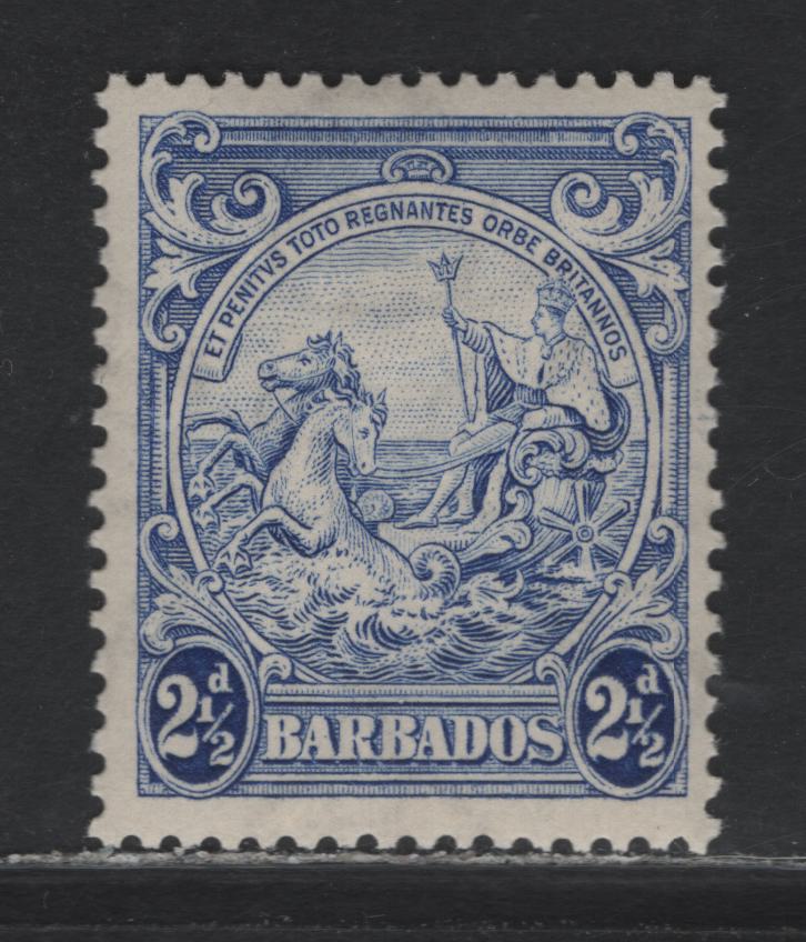 Lot 348 Barbados #251 2.5d Ultramarine Badge Of The Colony, 1938-1950 King George VI Defintive Issue, A Fine NH Single 1938 Printing On Opaque Paper With Clear Wmk And Yellowish Gum