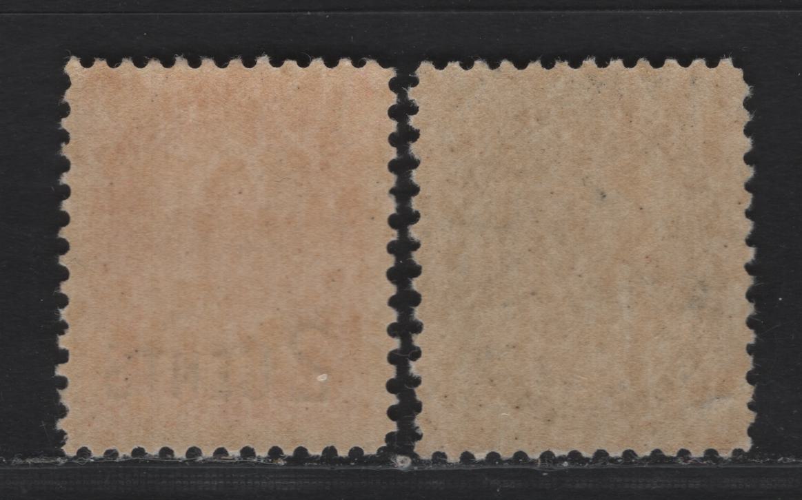 Lot 4 Canada (C) #74, 88 1/2c - 2c on 3c Black - Deep Rosine Queen Victoria, 1898-1902 Numeral & Provisional Issues, 2 FNH Singles, ABN-EE & ABN-II Papers, Perfs 11.85 & 12x11.9, 18x21mm & 17.5x21.25mm Designs.