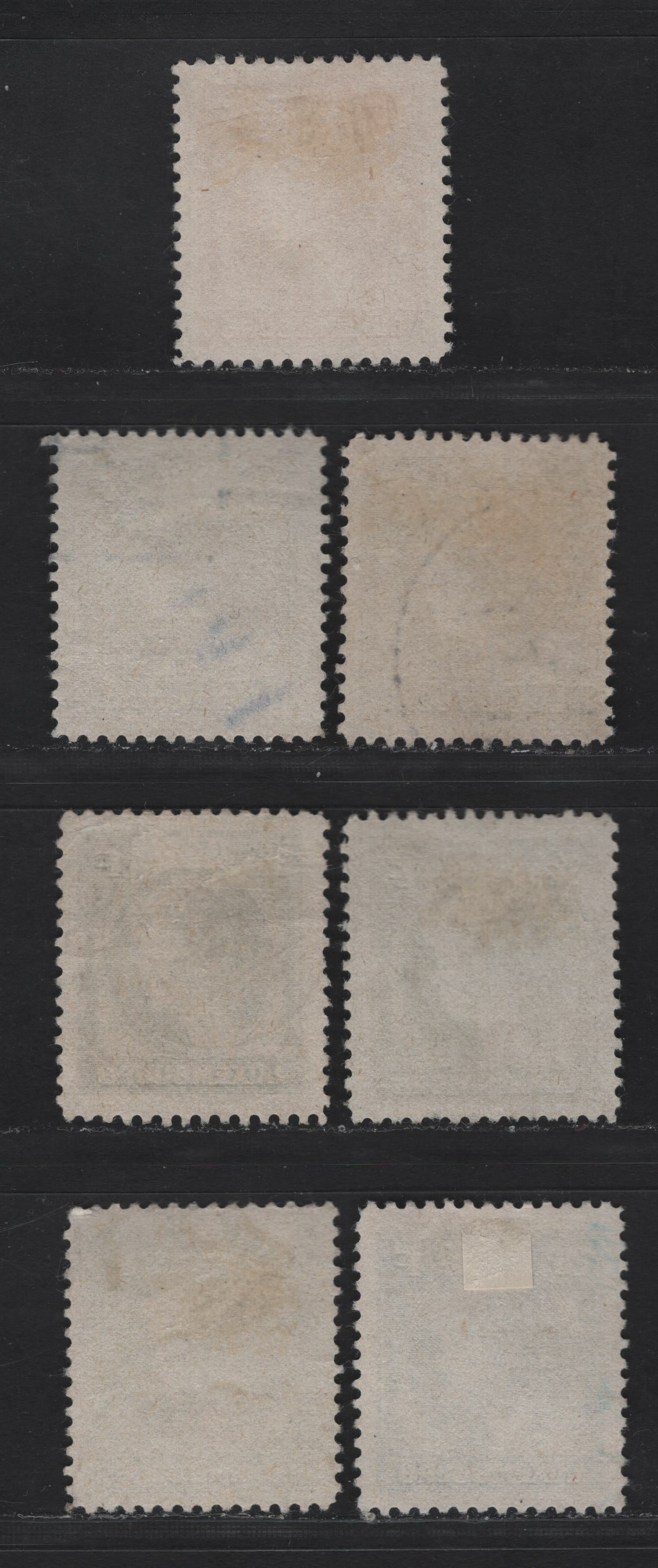 Lot 46 Luxembourg SC#225, 229-231, 234 1.25f - 20f Orange - Deep Blue , 1944-1946 Grand Duchess Charlotte Issue, 7 Fine/Very Fine Used Singles, Including 2 Different Printings Of 2.5f & 3.5f
